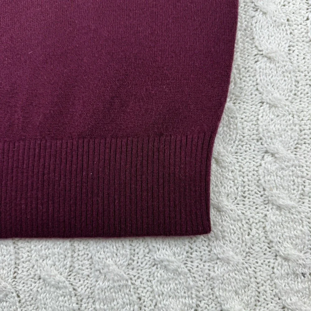 daniel cremieux Luxsury Cashmere V Neck Sweater Men's Large Burgundy Pullover
